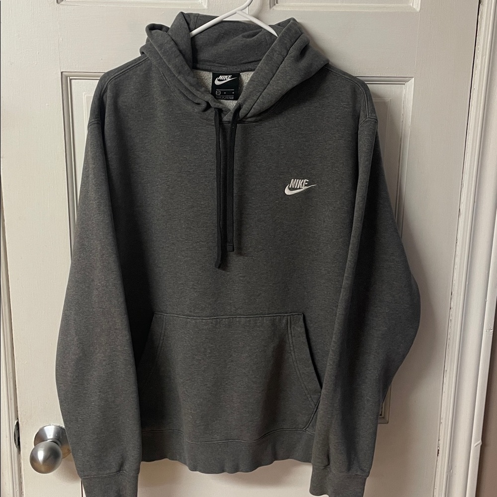 Nike grey logo hoodie men’s size large